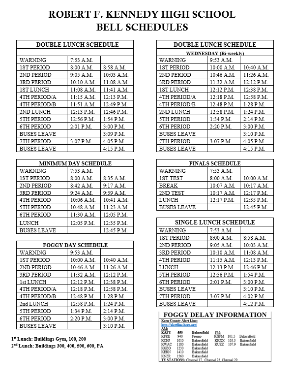 Bell Schedule